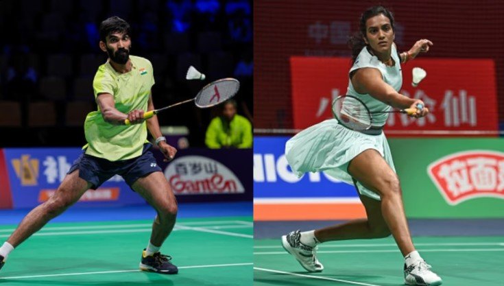 India's Ace Shuttlers Kidambi Srikkanth (l) And Pv Sindhu(r)