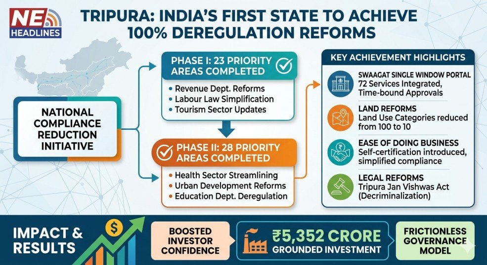 Tripura India's First State To Achieve Deregulation Reforms
