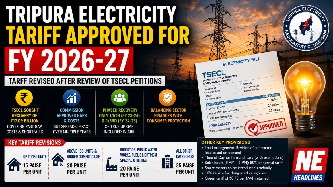 Tripura Power Tariffs Revised For Fy 2026–27